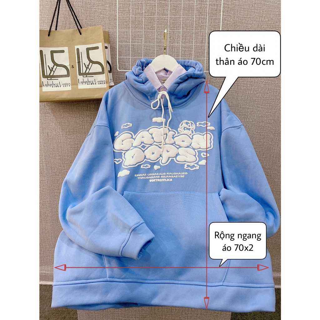 Áo nỉ hoodie Gation LylyshopUnisex, kiểu áo hoodies có mũ form rộng chất nỉ lót bông dày in chữ Gation cho nam nữ | BigBuy360 - bigbuy360.vn