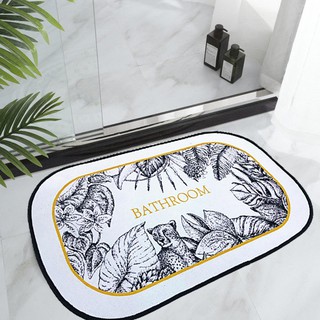 Thảm lau chân nhà tắm mặt nỉ thấm nước đế cao su chống trượt- nỉ họa tiết 1
