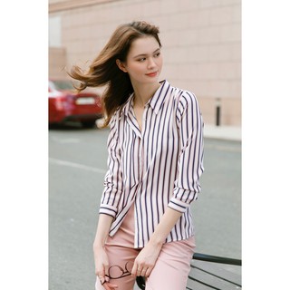 Áo Sơ Mi Lụa Sọc Purple