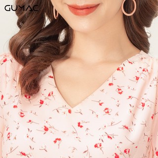 Đầm eo nhún rút cổ V GUMAC DA931