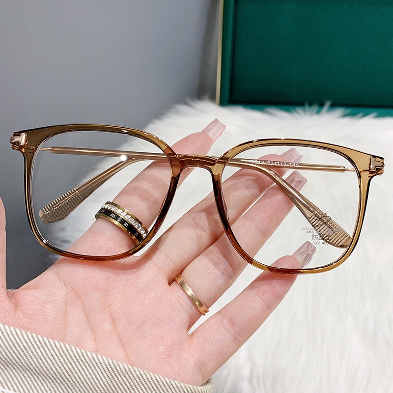 Mắt Kính TR90 Chống Ánh Sáng Xanh Dương / Nâu Lạnh Mẫu Mới Với Gọng Kính Cùng Màu Cho Học Sinh Nam Và Nữ