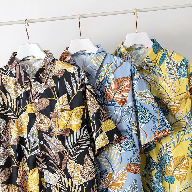 Sell well Men's fashion printing Leaves Hawaiian tropical style Short sleeve shirt | BigBuy360 - bigbuy360.vn