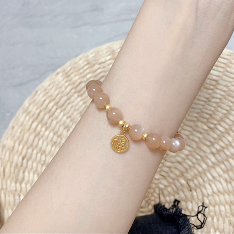 Vòng đeo tay MANYUE thiết kế chuỗi hạt đá nhân tạo thời trang xinh xắn dành cho nữ
