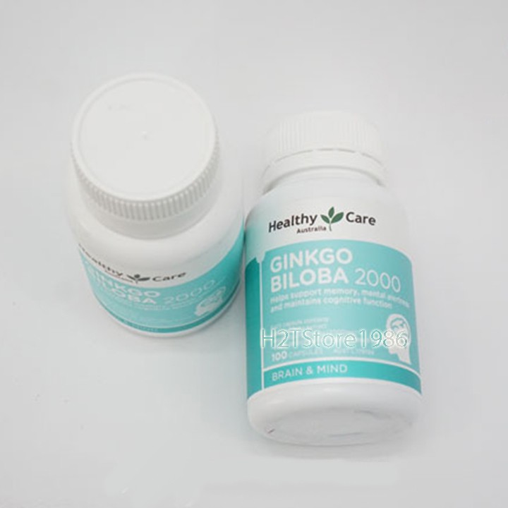 Viên uống bổ não Ginkgo Biloba Healthy Care Úc 2000 (MẪU MỚI 2020)