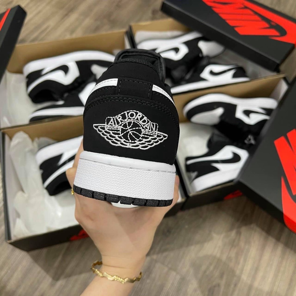 Giày Sneaker Nam Nữ Đen Trắng, Giày Nike Air Jordan 1 JD 1 Panda Cổ Thấp Cao Cấp 2021 | BigBuy360 - bigbuy360.vn