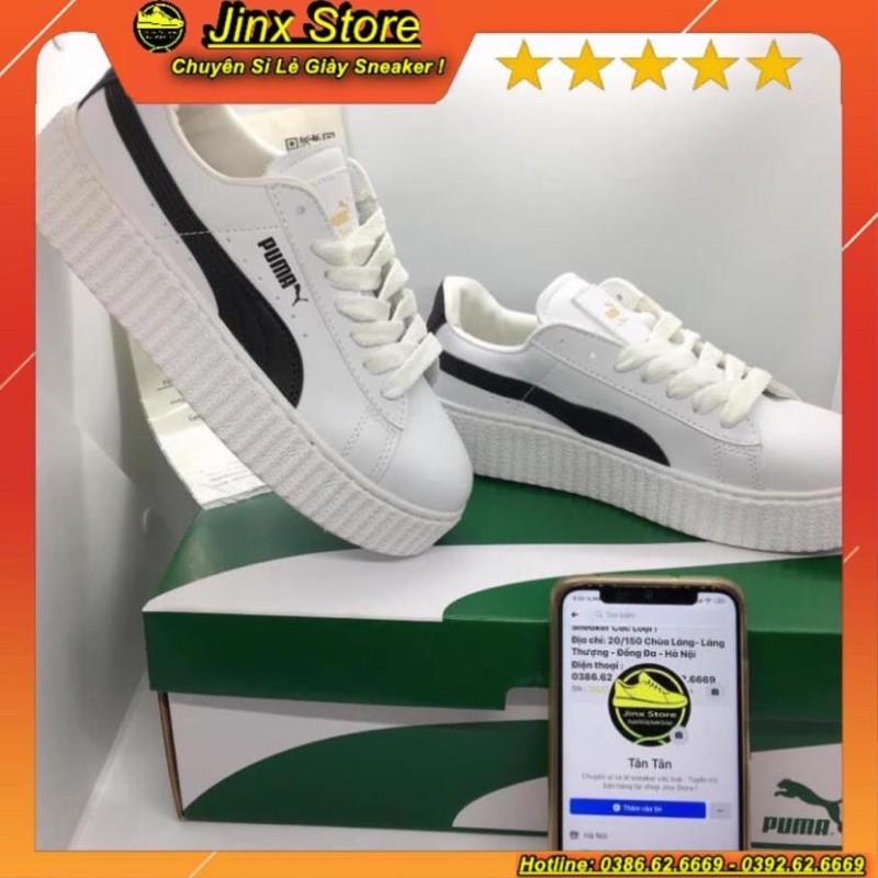 [Hot trend-Freeship] Giày thể thao Puma trắng kẻ đen cao cấp Jinx Store