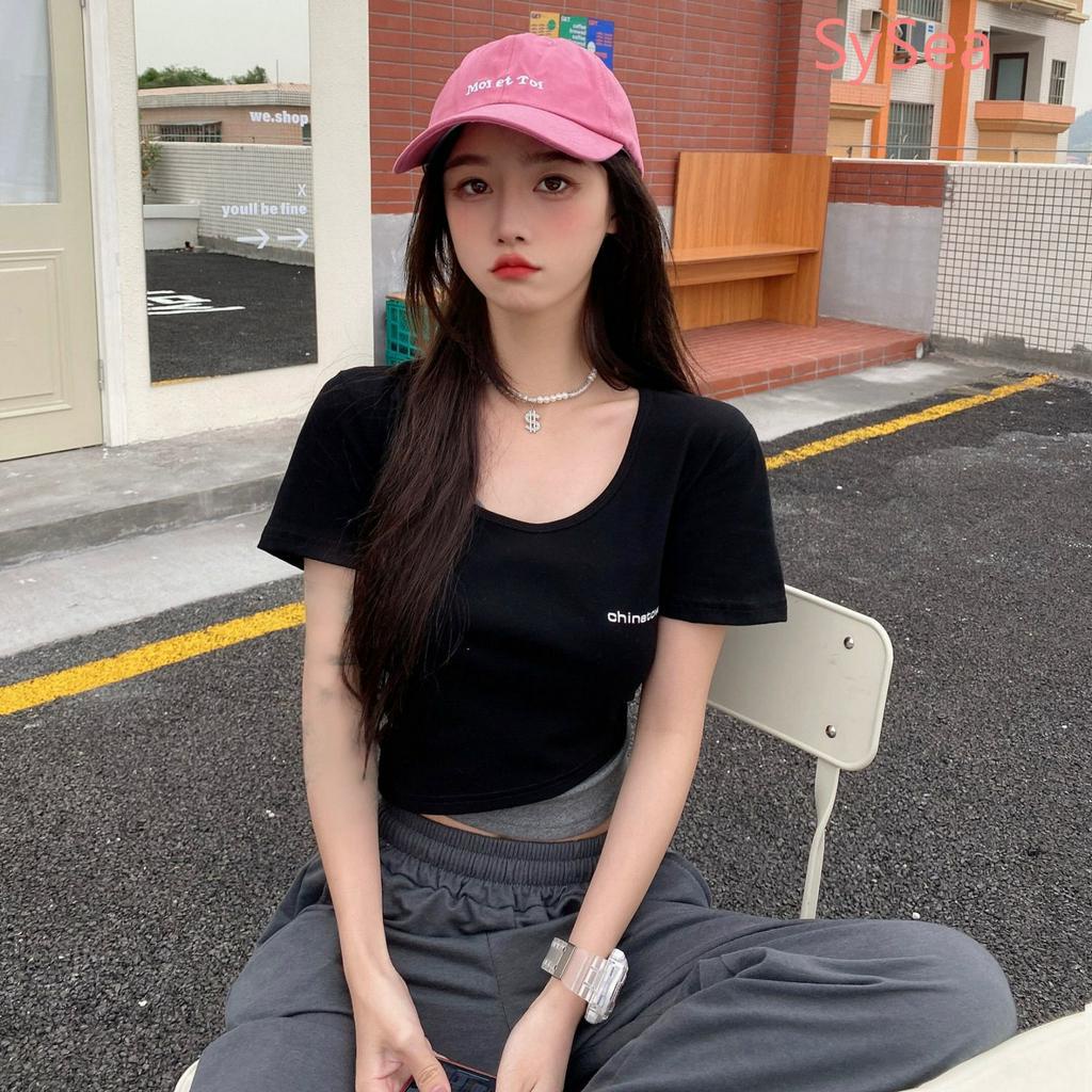 Áo Croptop Tay Ngắn Dáng Ôm Thời Trang Mùa Hè Cho Nữ