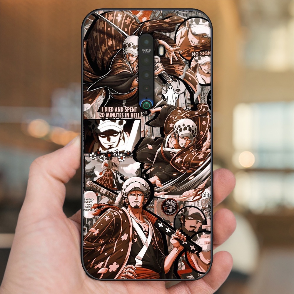 Ốp lưng Oppo Reno 2 viền đen in hình Law One Piece