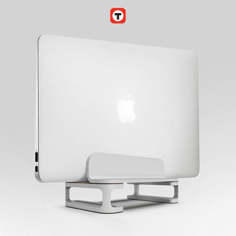 Đế kẹp, Giá đỡ Laptop Macbook để bàn, bằng hợp kim nhôm nguyên khối, dạng đứng chân đế cao Techroom