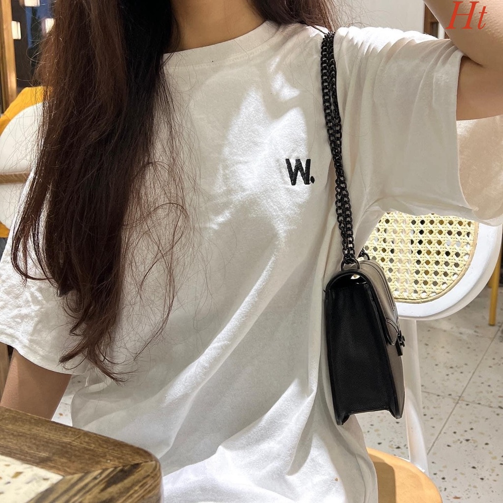Áo phông Chữ W nữ form rộng tay lỡ unisex, áo thun nữ form rộng tay lỡ unisex cotton su