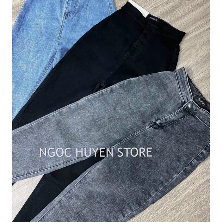 Quần jeans nữ lưng cao trơn ôm body , quần bò nữ cạp cao trơn ôm dáng _u25