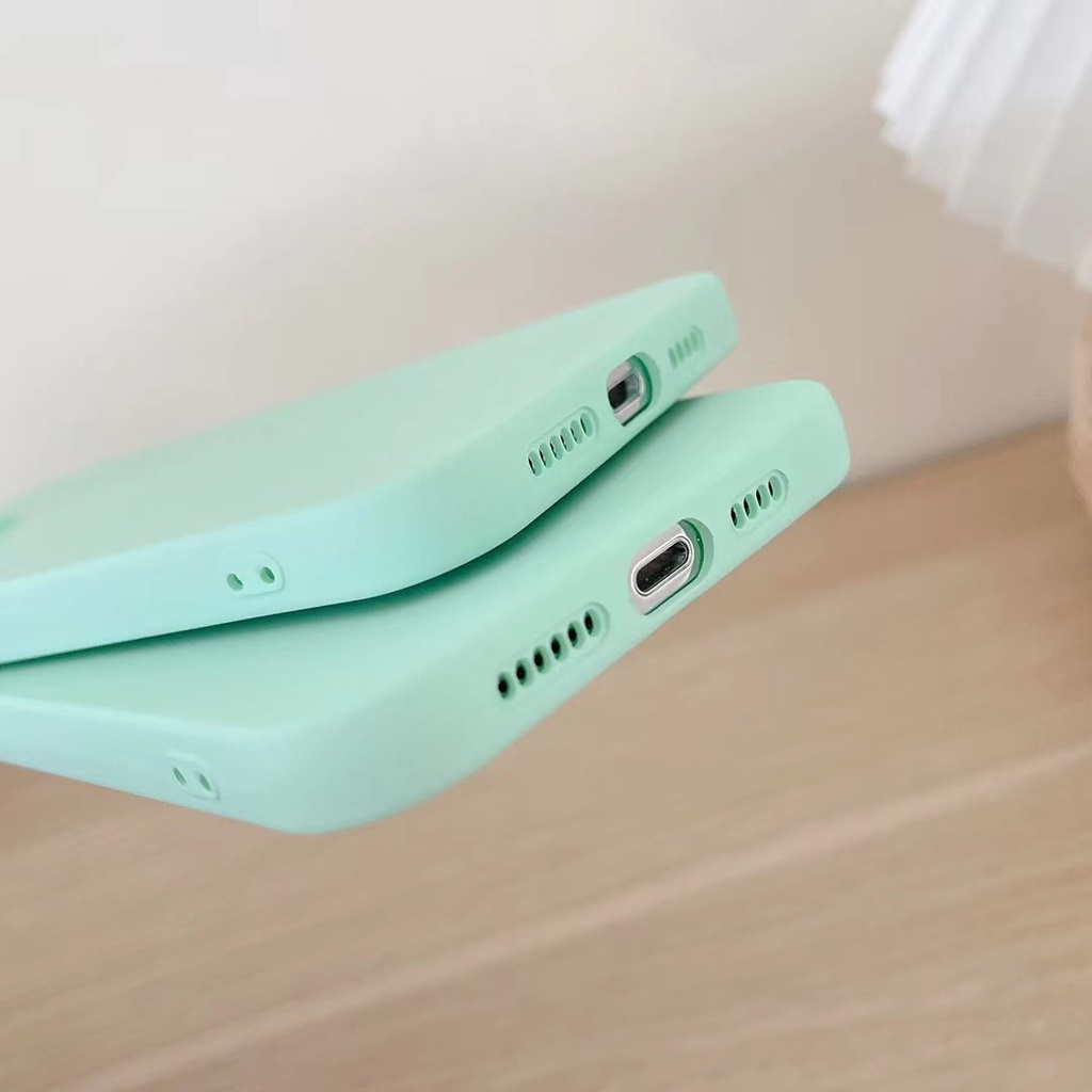 Ốp Điện Thoại tpu Mềm Mịn Màu Xanh Lá Nhạt Cho iphone 13 pro max ins12 pro max 11 pro max xsmax