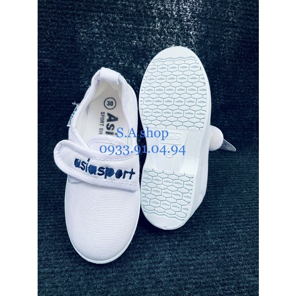 Giày thể dục ASIA vải DÁN TRẮNG bé trai/gái GO.9