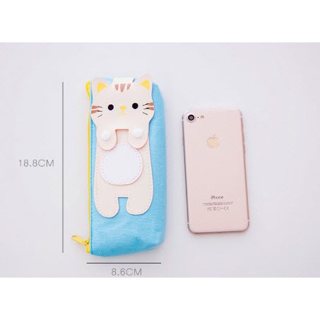 HB21 Hộp bút túi viết bóp viết mèo nổi hộp bút cute hộp bút dễ thương