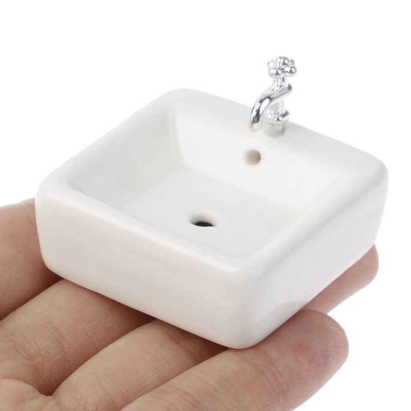 Chậu Rửa Mặt Bằng Gốm Tỉ Lệ 1: 12 Trang Trí Nhà Búp Bê