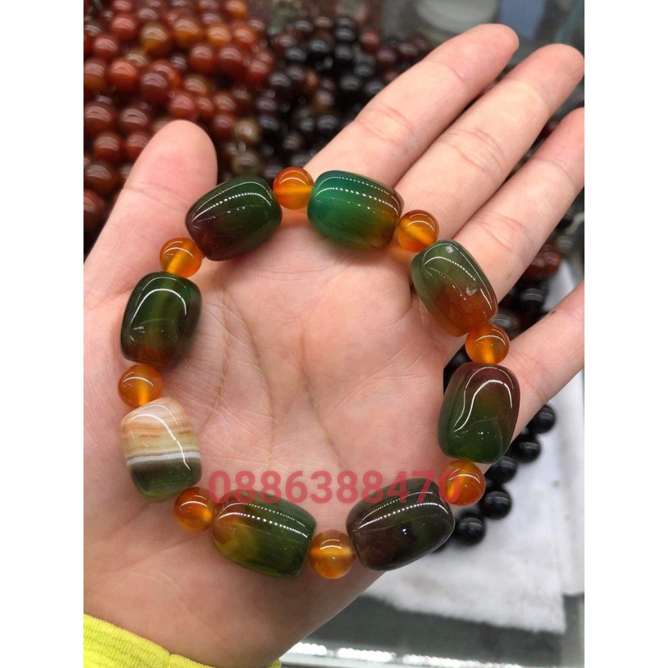 vòng đeo tay đá lu thống mã não