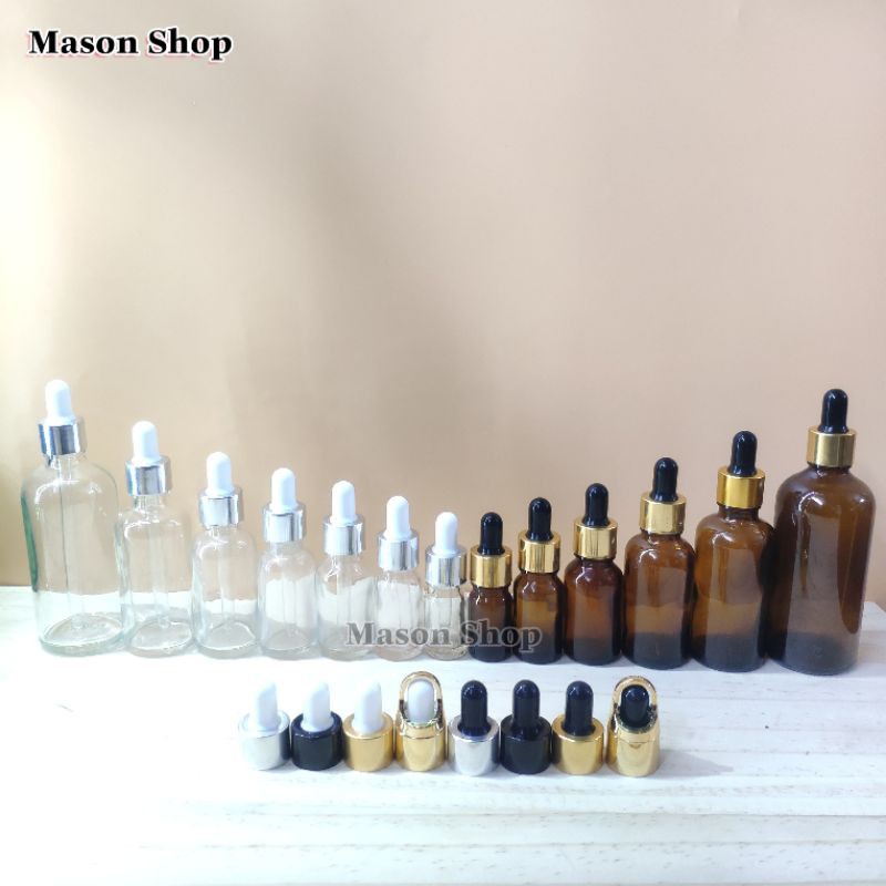 LỌ CHIẾT SERUM bóp nhỏ giọt Trong Nâu Xanh Lá 5ml 10ml 15ml 20ml 30ml 50ml 100ml/CHAI TINH DẦU THỦY TINH đựng MỸ PHẨM