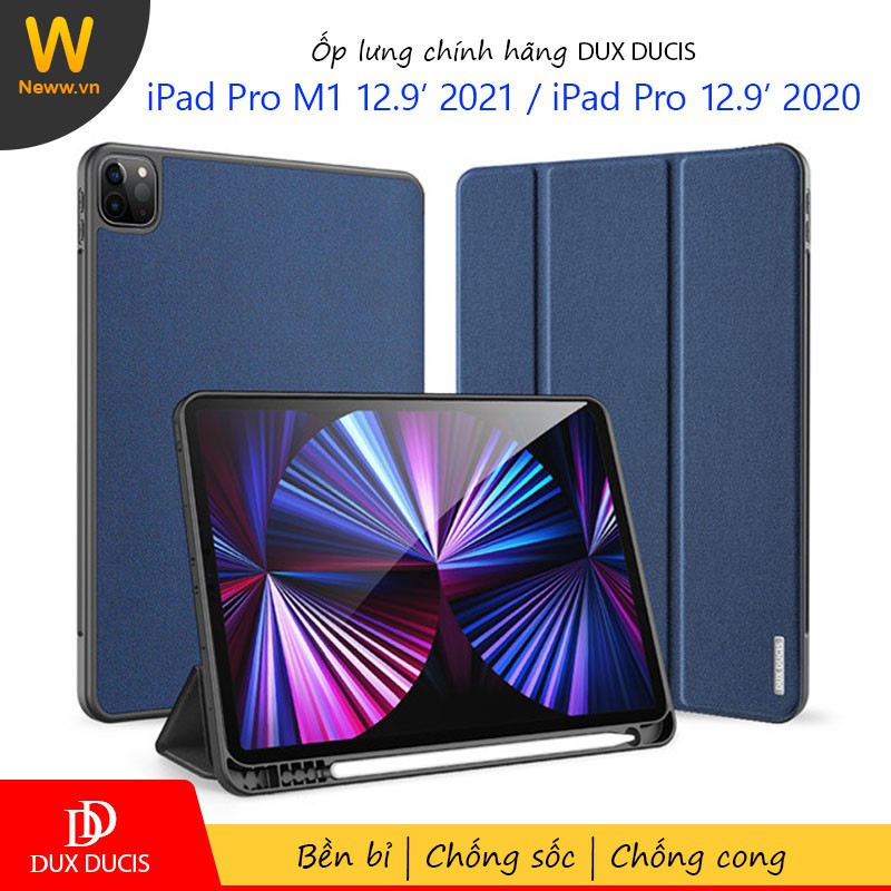 Ốp lưng Dux Ducis iPad Pro M1 12.9' 2021 / iPad Pro 12.9' 2020 Chống sốc, Kiểu bao da