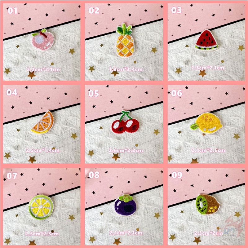 ♥ Miếng Dán Tự Dính Họa Tiết Trái Cây Dễ Thương Dùng Trang Trí ♥ 1 Miếng Dán Ủi Lên Quần Áo Hình Quả Cam / Dưa Hấu / Dừa / Xoài