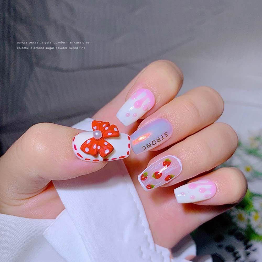 Phụ Kiện Trang Trí Móng Tay Nghệ Thuật Bằng Hợp Kim Hình Nơ / Chấm Bi Phong Cách Nhật Bản DIY