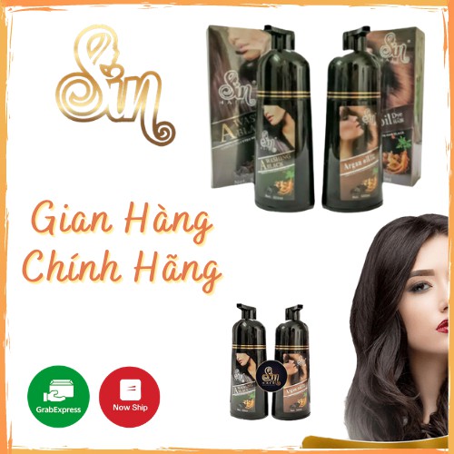 [CHÍNH HÃNG - GỘI LÀ ĐEN] Dầu Gội Nhân Sâm Sin Hair, Phủ Nâu Và Đen Cho Mọi Loại Tóc