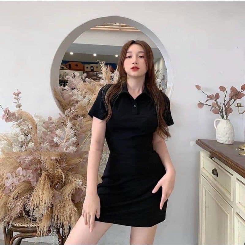 Đầm dáng suông polo chất cotton 4 chiều năng động💥Váy polo ngắn tay💥{free ship} | BigBuy360 - bigbuy360.vn