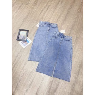 Chân váy jean cạp lệch