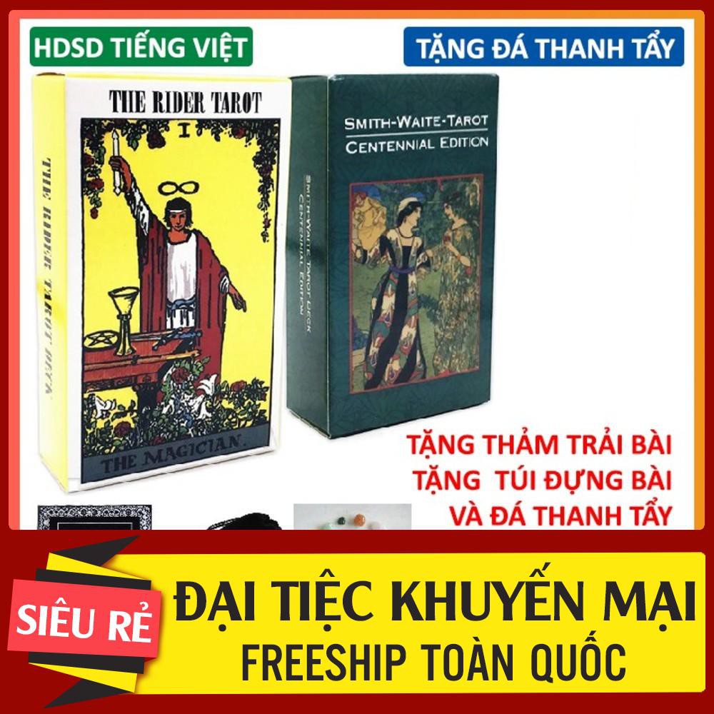 Bài tarot rider smith / waite smith tặng túi nhung, thảm trải bài và đá thanh tẩy