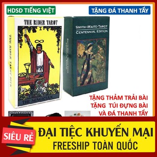 [FREESHIP] Bài Tarot Rider Smith / Waite Smith Tặng Túi Nhung, Thảm Trải Bài Và Đá Thanh Tẩy