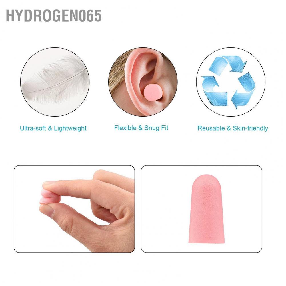 Hydrogen065 Nút tai 60 cái Bọt biển Âm thanh mềm Chặn âm Giảm tiếng ồn bịt cho mọi sự kiện ào