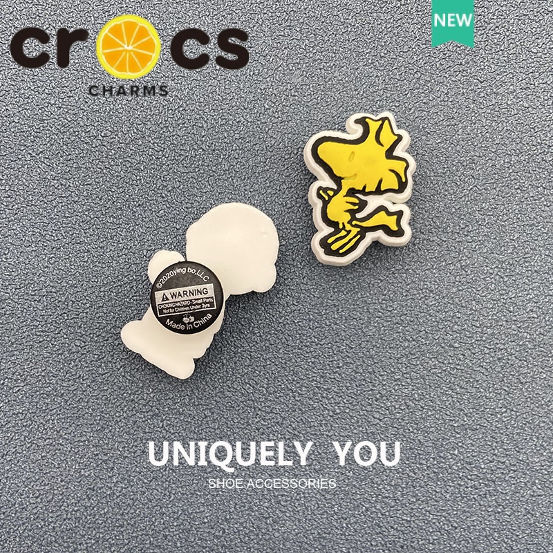 Móc Khóa Gắn Giày Crocs Hình Chú Chó Snoopy Dễ Thương DIY