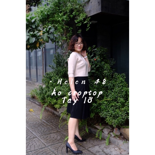 Rập giấy A0 áo croptop tay liền Helen48
