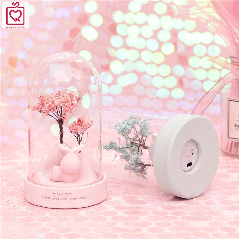 Hộp đèn phát sáng hình Tuần lộc vệ sĩ đáng yêu  - Đèn ngủ trang trí dễ thương tặng noel giáng sinh