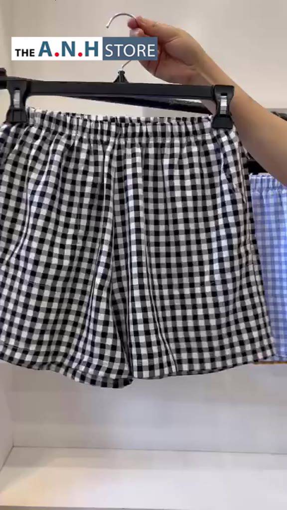 Quần đùi caro nữ ANHSTORE mặc nhà, chất kate cotton thoáng mát ,thời trang | BigBuy360 - bigbuy360.vn