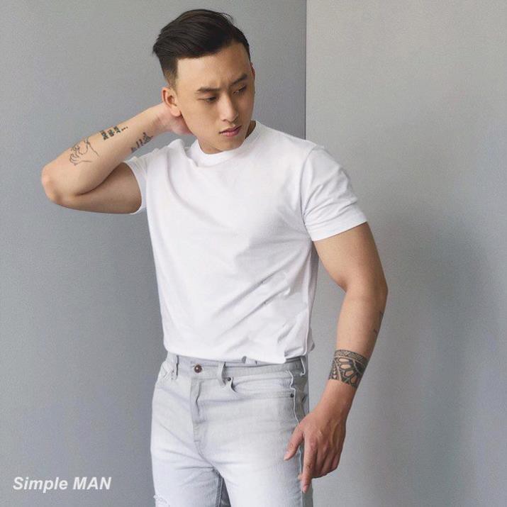 (XẢ KHO) Áo thun trơn nam Simple MAN thời trang cao cấp vải cotton dày min mát