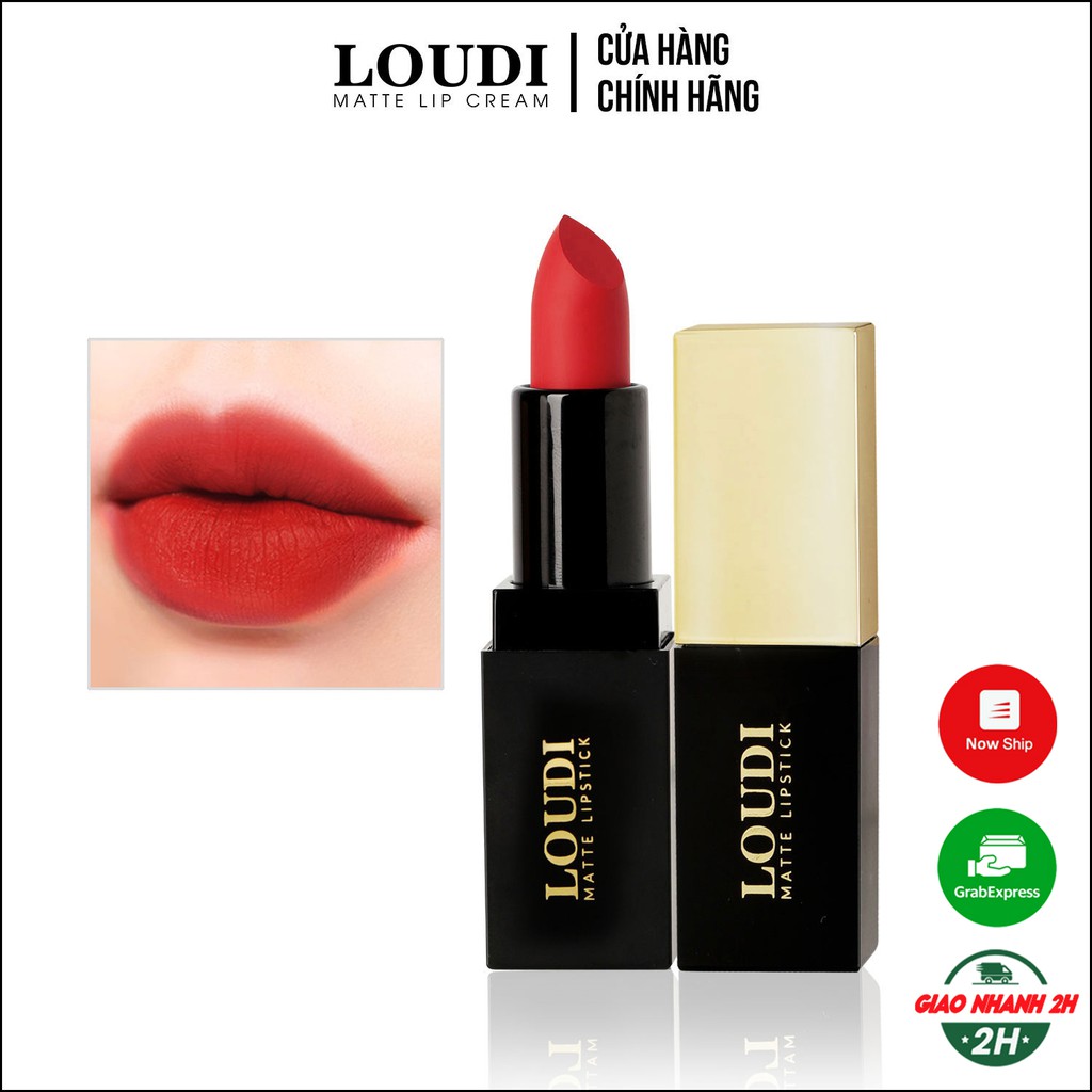 Son sáp lì màu đỏ mận 3.5g Loudi LDS05ĐM chính hãng