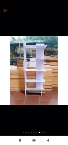 Kệ sách gỗ 5 tầng màu trắng