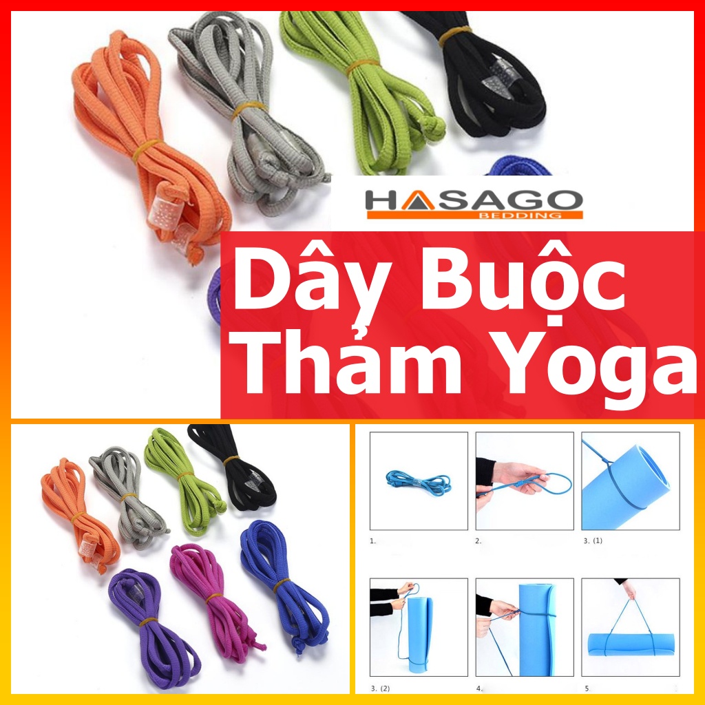 Dây buộc thảm yoga 1k 5k dùng buộc thảm yoga các loại 6mm 8mm 10mm hoặc thảm tập thể dục tập gym