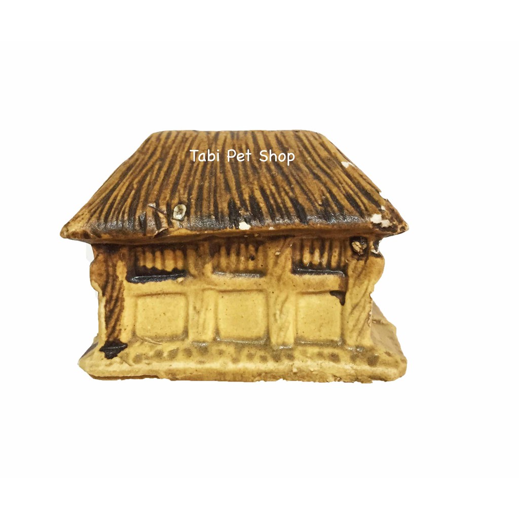 [NHẬN QUÀ KHI MUA ĐƠN 39K] [Tiểu Cảnh] Nhà Lá Nhỏ Trang Trí Hồ Cá Size 7x5x5