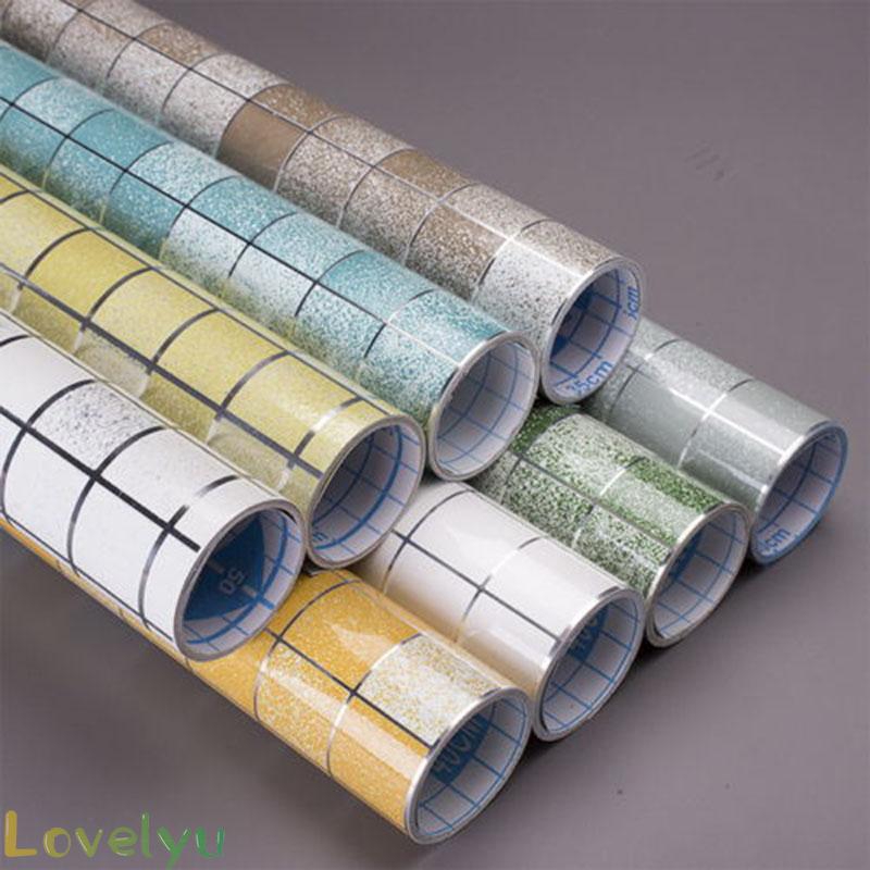 Giấy dán tường nhà tắm/ nhà bếp chống thấm nước chịu nhiệt độ cao kích thước 45*200cm