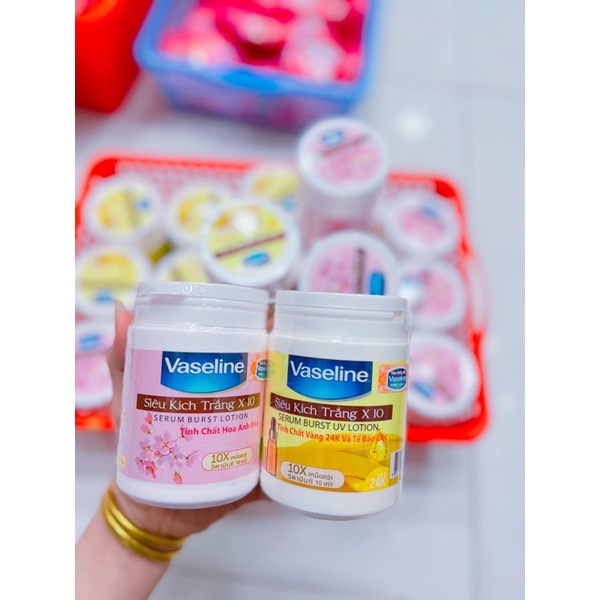 kem kích trắng vaseline 200g màu hồng và vàng