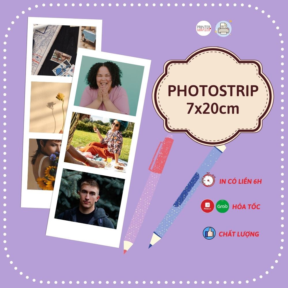 Set 8 PHOTOSTRIP 5x14.5cm hoặc 4 PHOTOSTRIP 7x20cm IN THEO YÊU CẦU