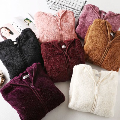 Áo khoác cardigan lông cừu có mũ loại mỏng 1 lớp A322