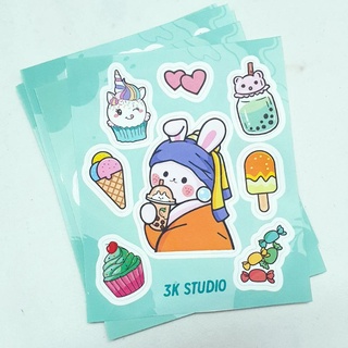 SET STICKET THỎ CUTE - TEM DÁN HÌNH THỎ DỄ THƯƠNG