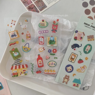  STICKER PVC CUTE BEAR MINI trang tri   ảnh thật  - sticker PET - Tiệm nhà Chun 