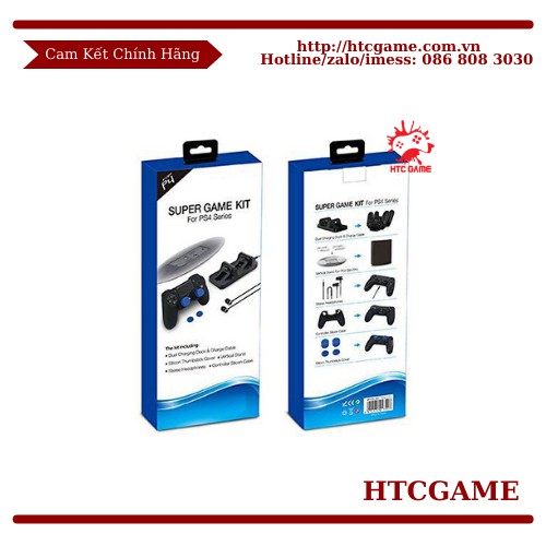 Super Game Kit 5 in 1 (Chân đế + Sạc + tai nghe + Silicon + 4 Núm)