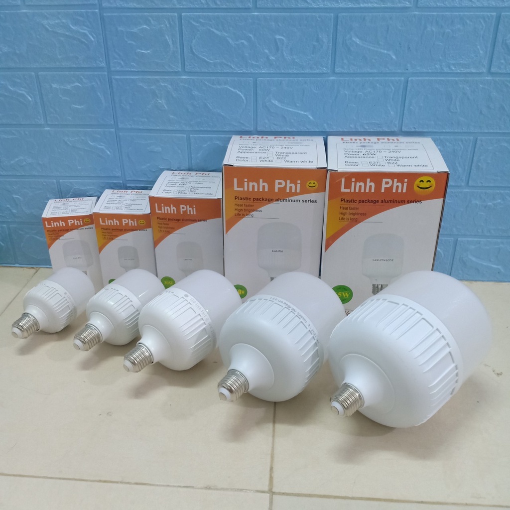 Bóng đèn Let trụ Linh Phi 5W, 10W, 15W, 20W, 30W ánh sáng trắng, tiết kiệm điện