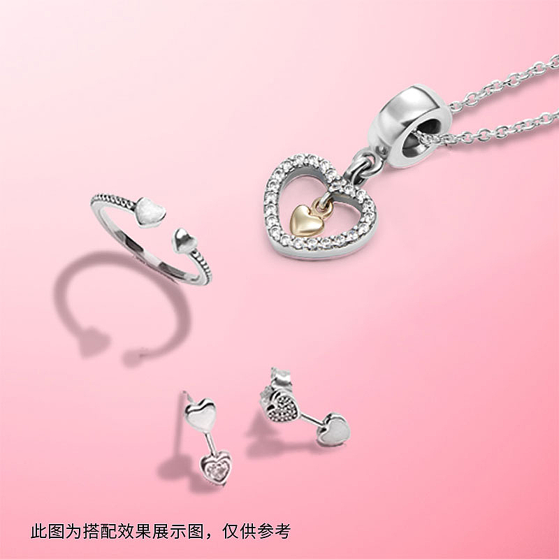 Phụ kiện trang trí đồ trang sức mạ bạc 925 vàng 14K hình trái tim | BigBuy360 - bigbuy360.vn
