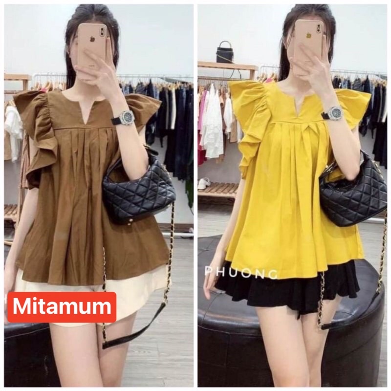 Áo bà bầu mùa hè chất đũi siêu mát thiết kế cao cấp đẹp giá rẻ cánh tiên AB85