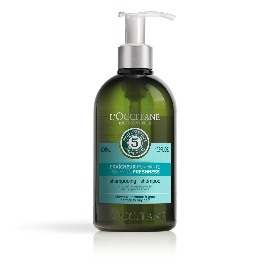 Bộ sản phẩm gội xả dành cho tóc dầu L'Occitane Purifying Shapoo 500ml &amp; Conditioner 500ml